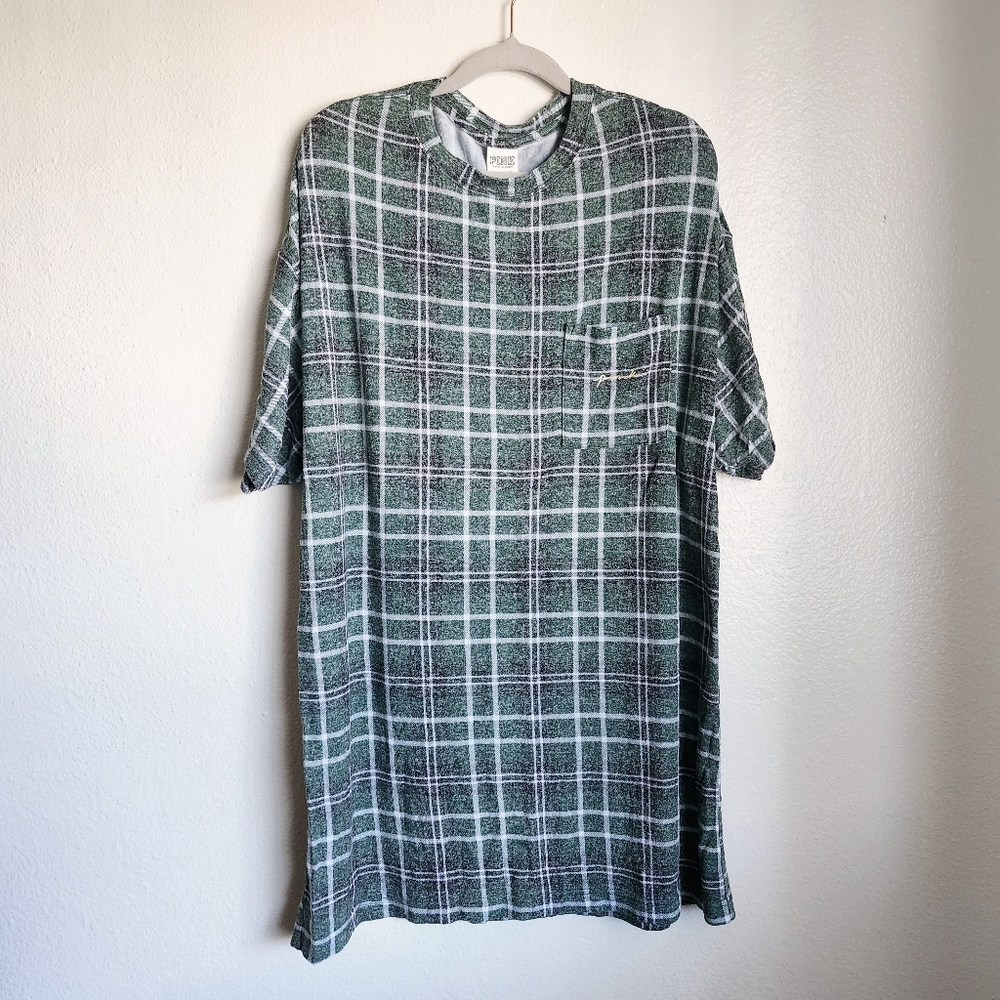 PINK by Victoria’s Secret Oversized Plaid Shirt S Soft Flannel Feel Cozy Fit